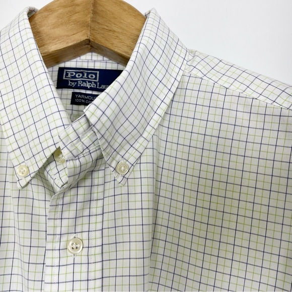 Ralph Lauren Men’s Yarmouth White Plaid Casual Button Down Shirt Size Neck‎ 17 - Picture 1 of 11